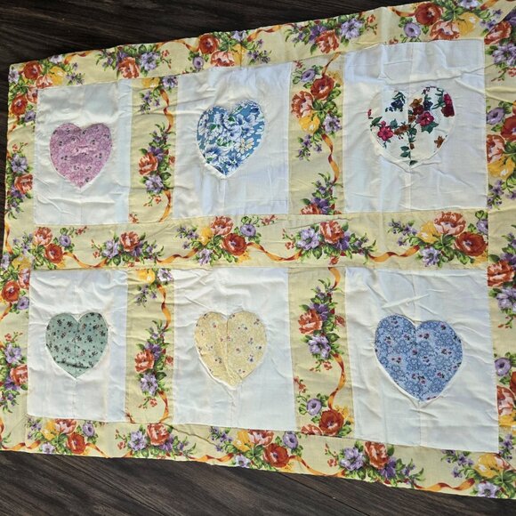 Cottagecore/Shabby Chic Style Large Quilted Pillow Cover/Case NWOT - Picture 1 of 3